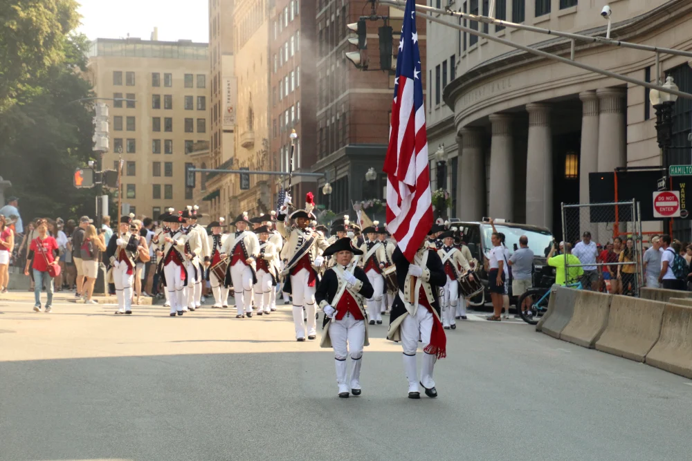Parad under firandet av 4th of July i Boston