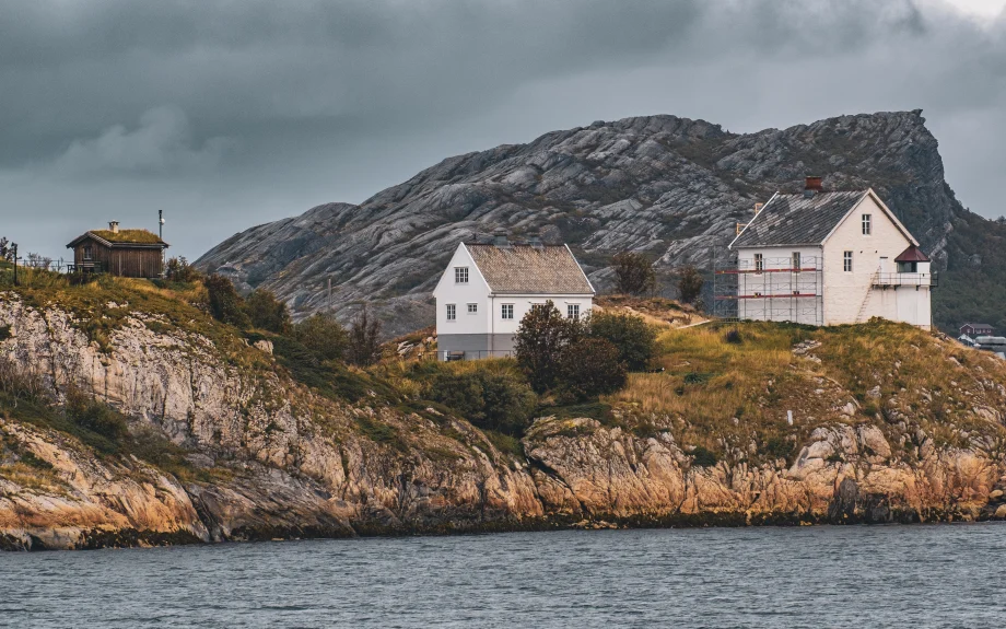 White houses by the sea in Bodø