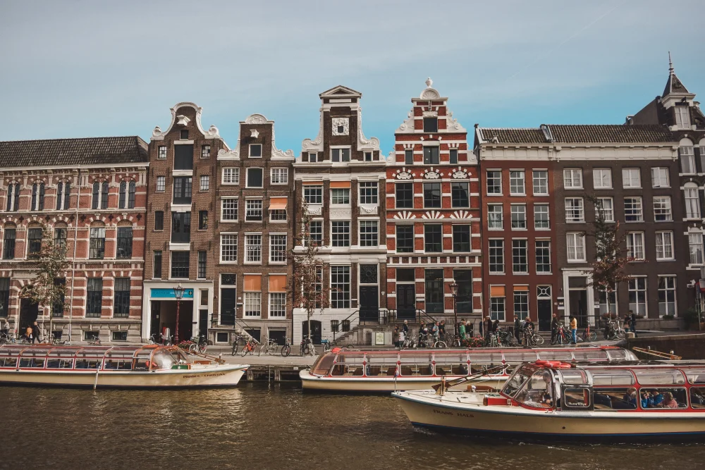 Canal boats in Amsterdam