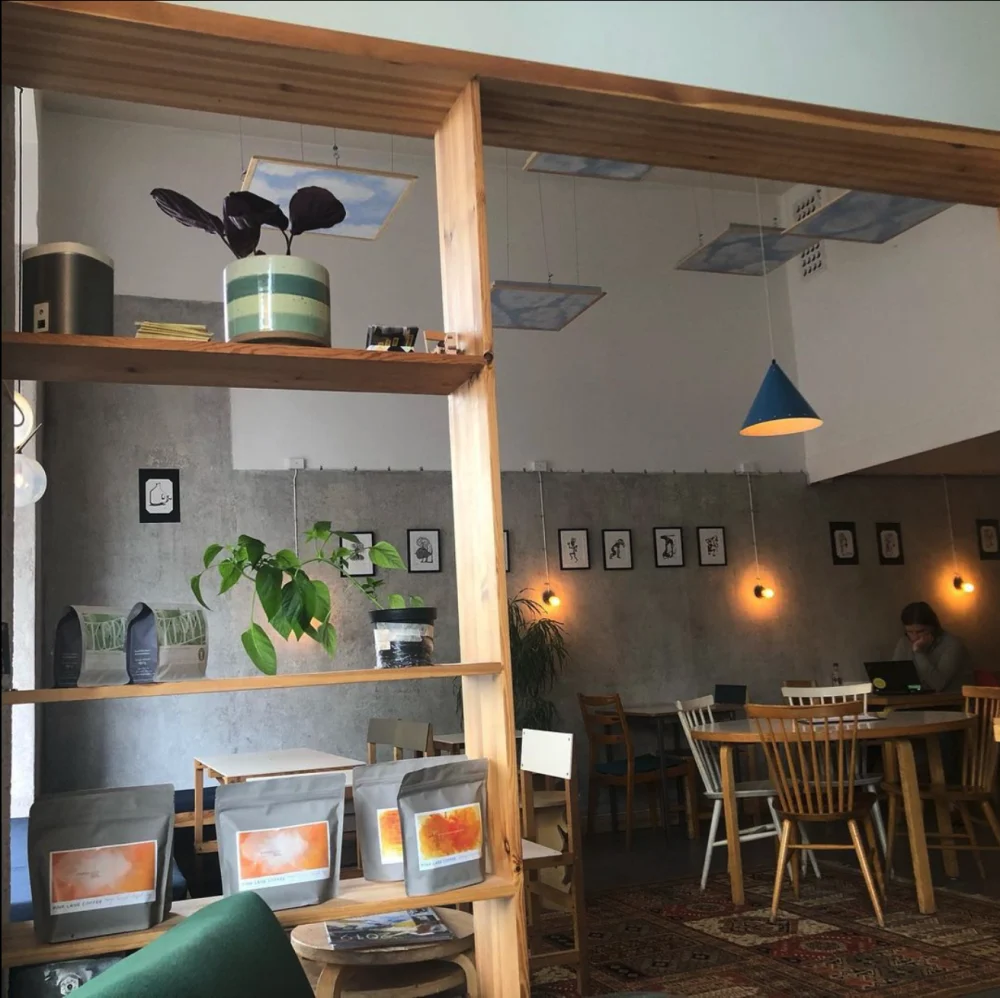 Inside the café Viktors Kaffe