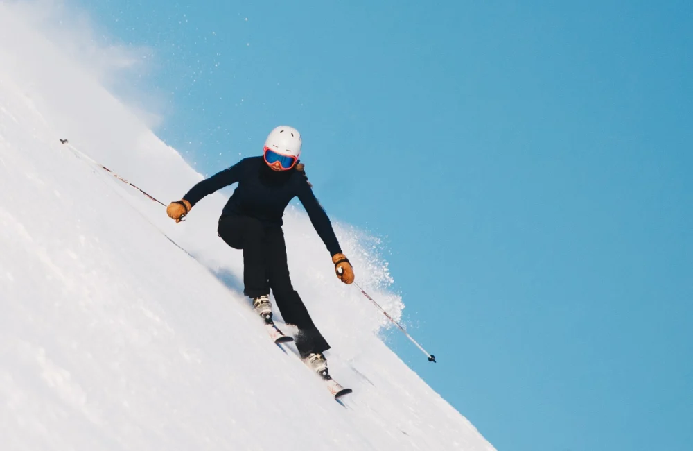 A slalom skier at Strandafjellet, Norway