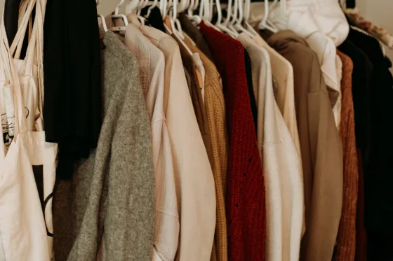 Sweaters in different colors and materials