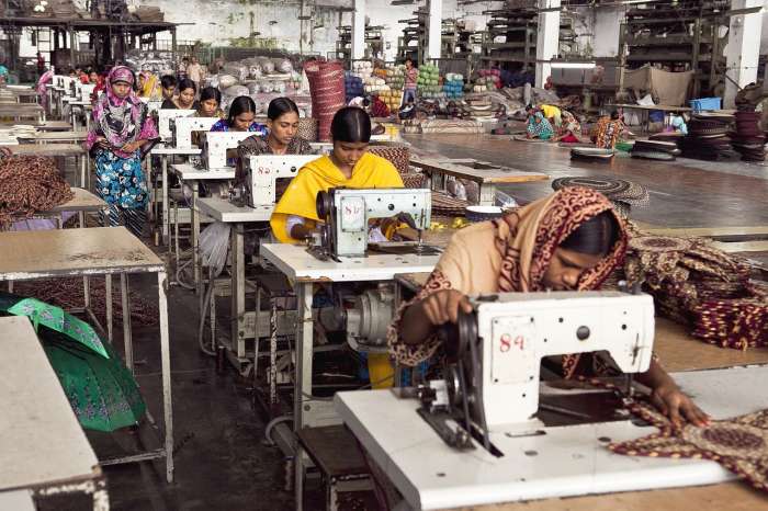 Women sewing in factory