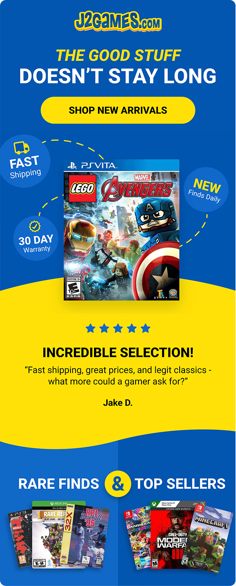 J2Games – New Arrivals & Top Sellers Email