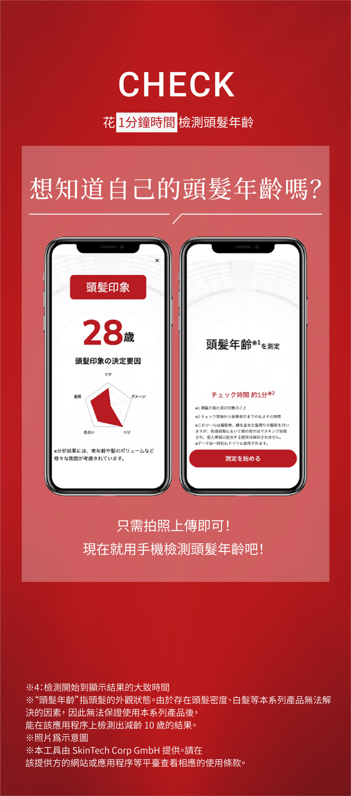 可檢查頭髮年齡的外部頁面詳細介紹