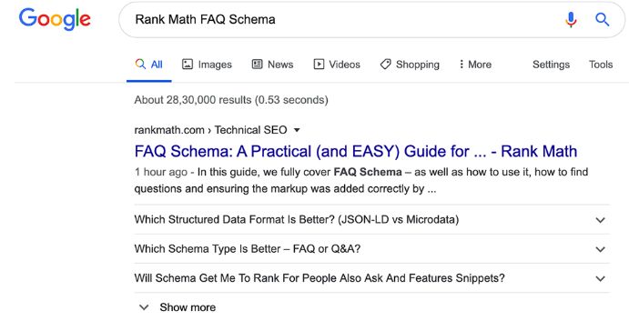 Schema markup