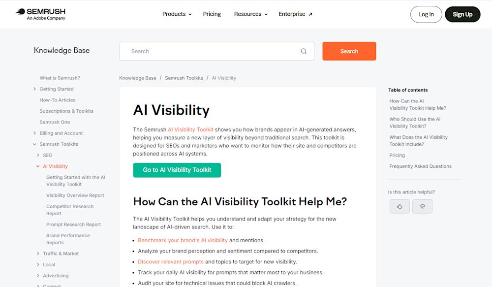 SEMrush AI Toolkit