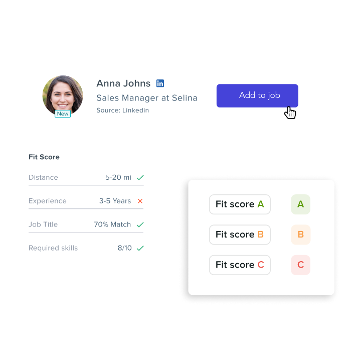 Example of dynamic fit scores powered by AI on a transparent background