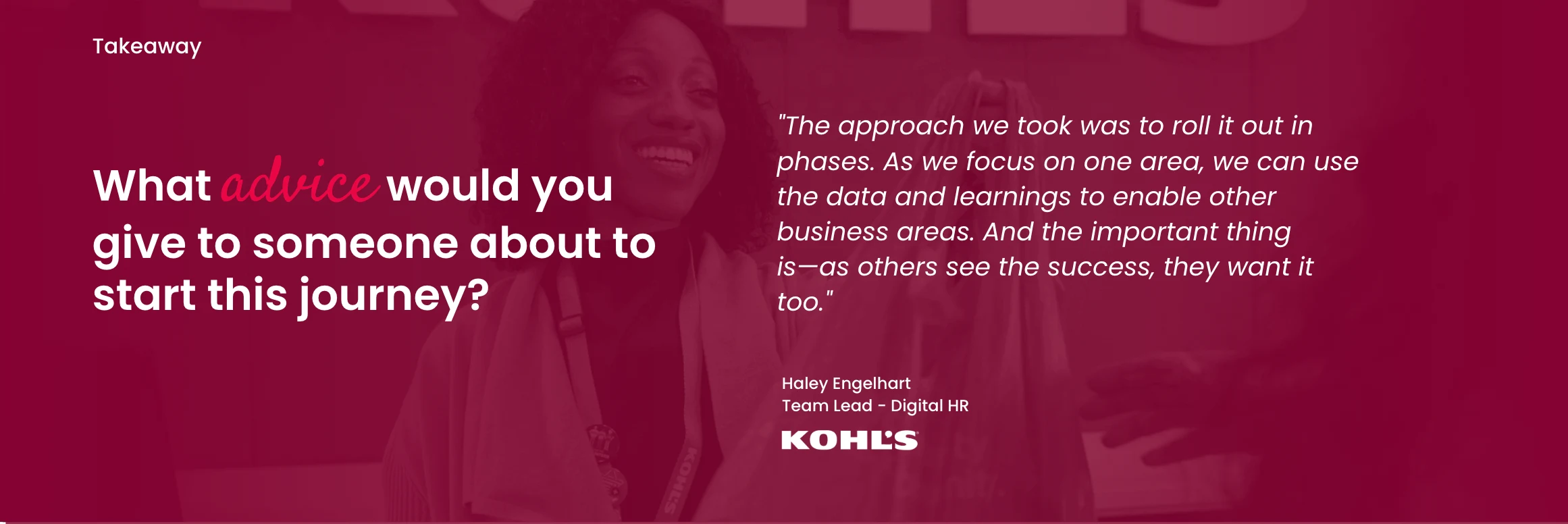 Kohl's Advice For Other TA Leaders