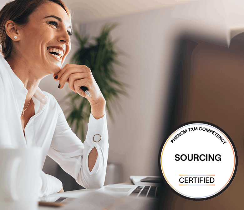 Phenom TXM Competency Sourcing Certification course card.