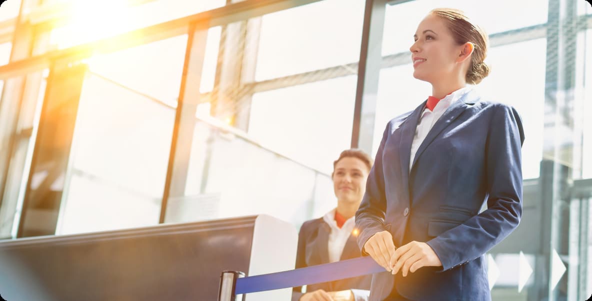 Southwest stewardess at gate