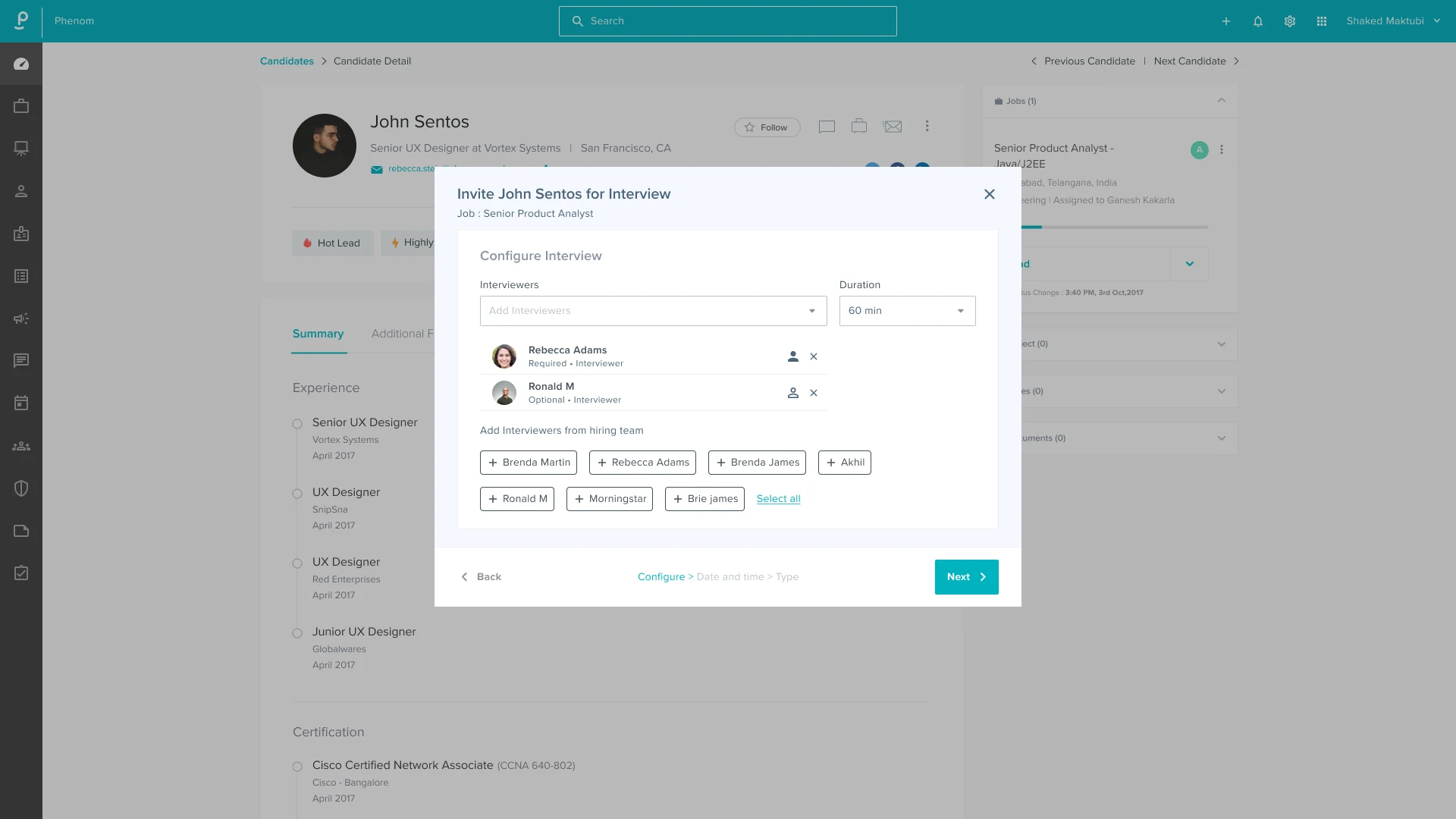 AI scheduling tools automatically schedule or reschedule interviews by syncing recruiter, hiring manager, and candidate calendars.