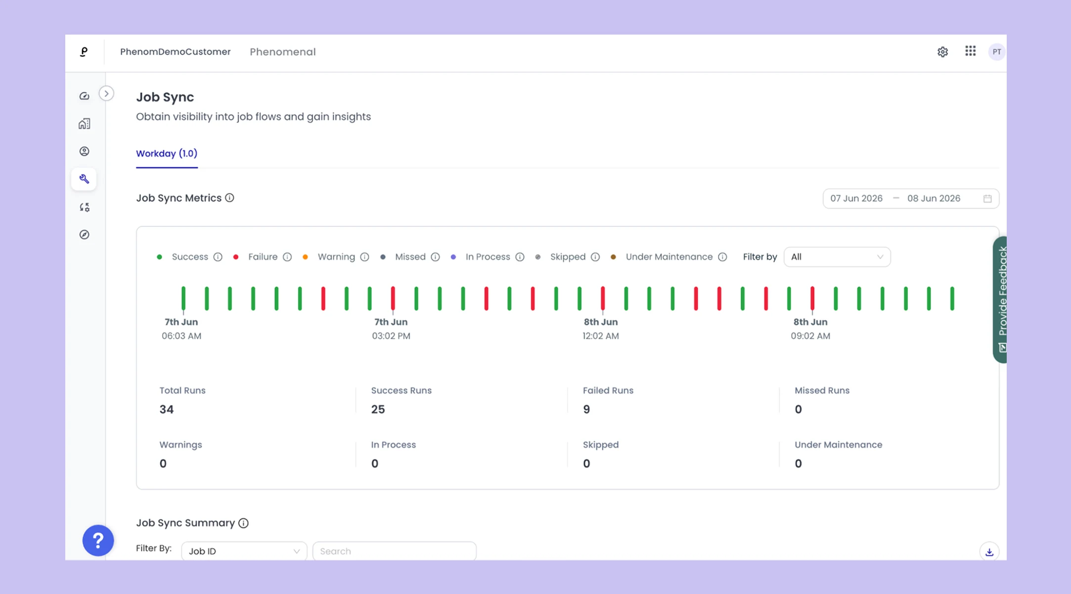 Job Sync Diagnostics