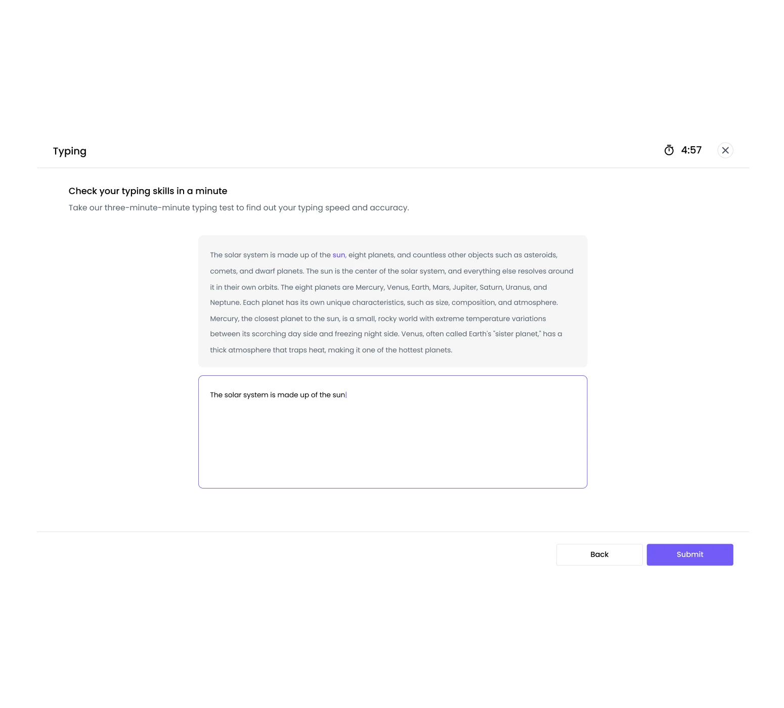 Phenom Assessments - Typing Speed