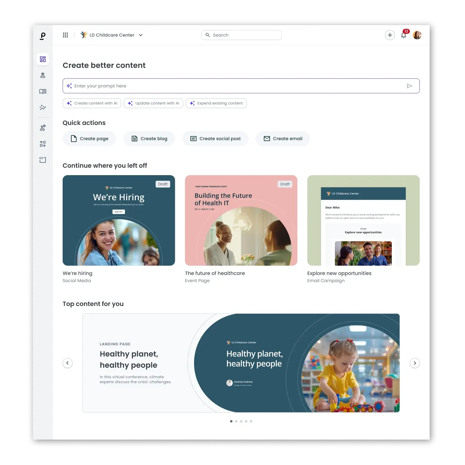 Phenom Talent Experience Engine content view for personalized recruitment marketing.