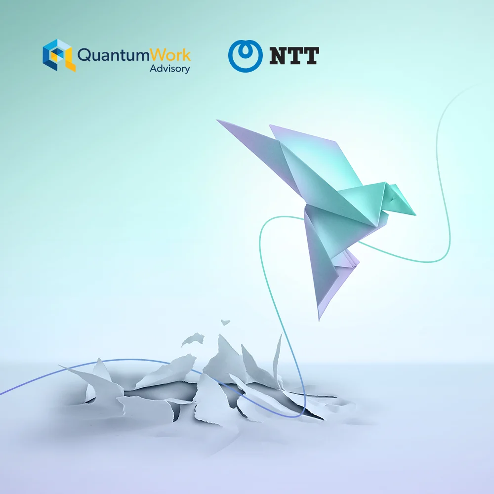 Paper bird breaking through the ground with company logos