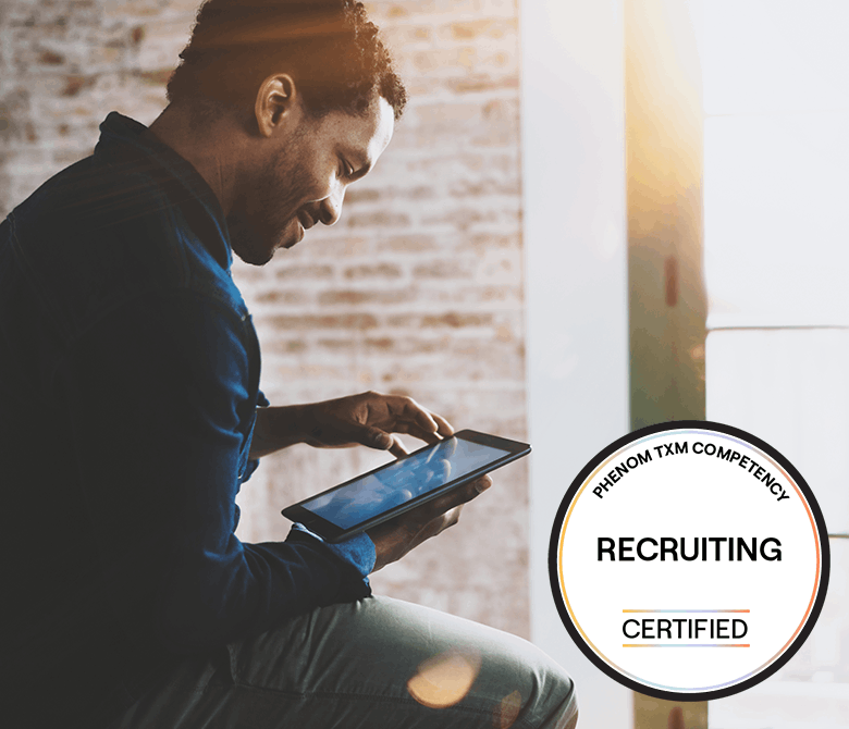 Phenom TXM Competency Recruiting Certification course card.