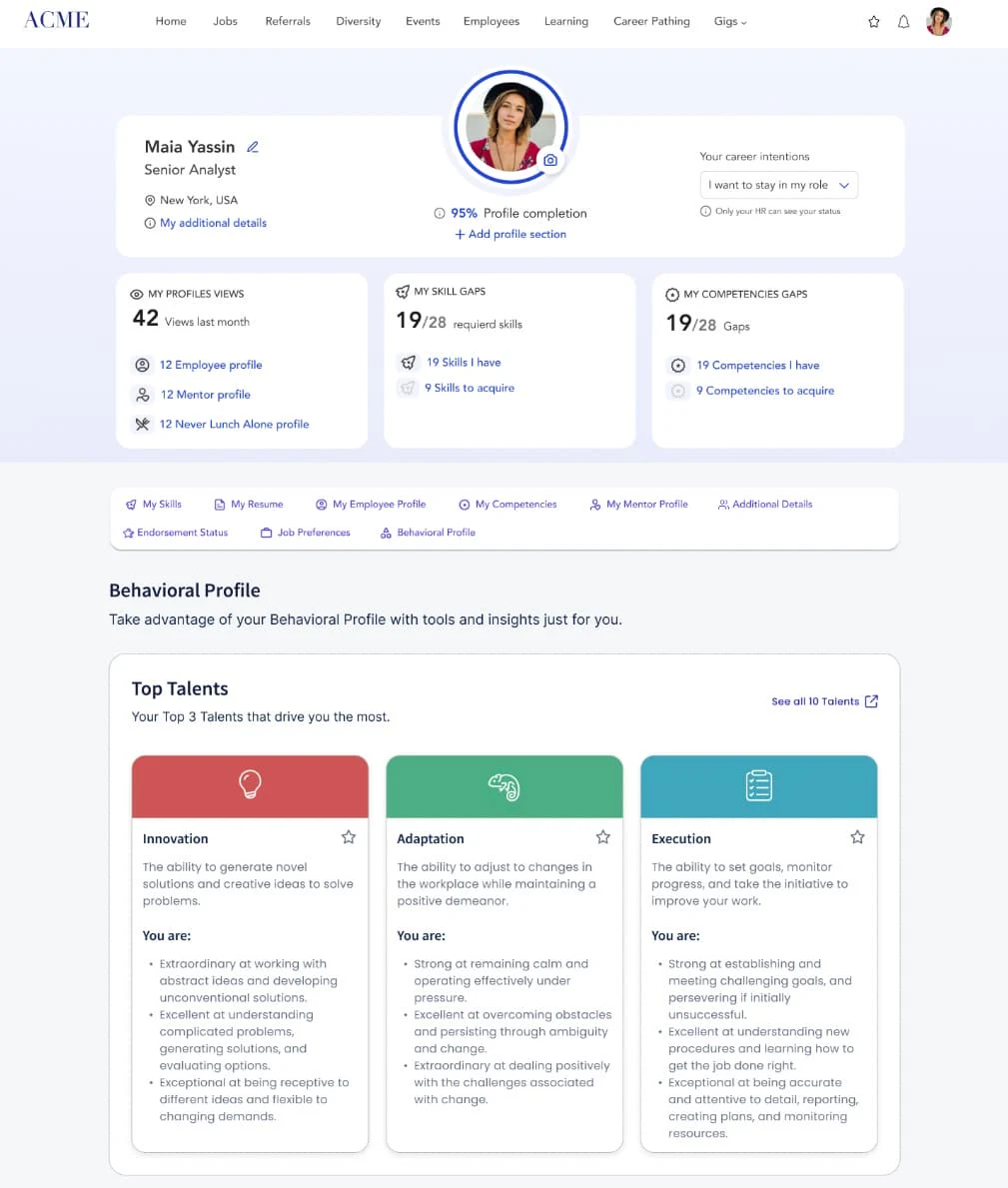 Profile Dashboard