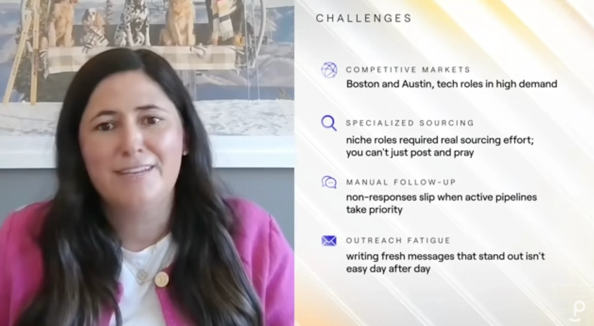 athenahealth discusses competitive markets, niche roles, manual follow-up, and recruiter outreach fatigue.