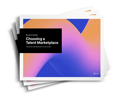 Phenom's Talent Marketplace Buyers Guide eBook Cover Artwork, 3 ebooks stacked