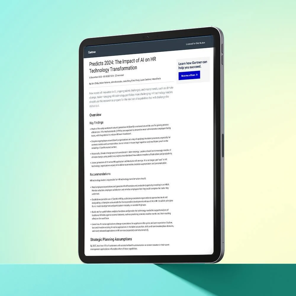 Gartner report displayed on mobile tablet vertically.