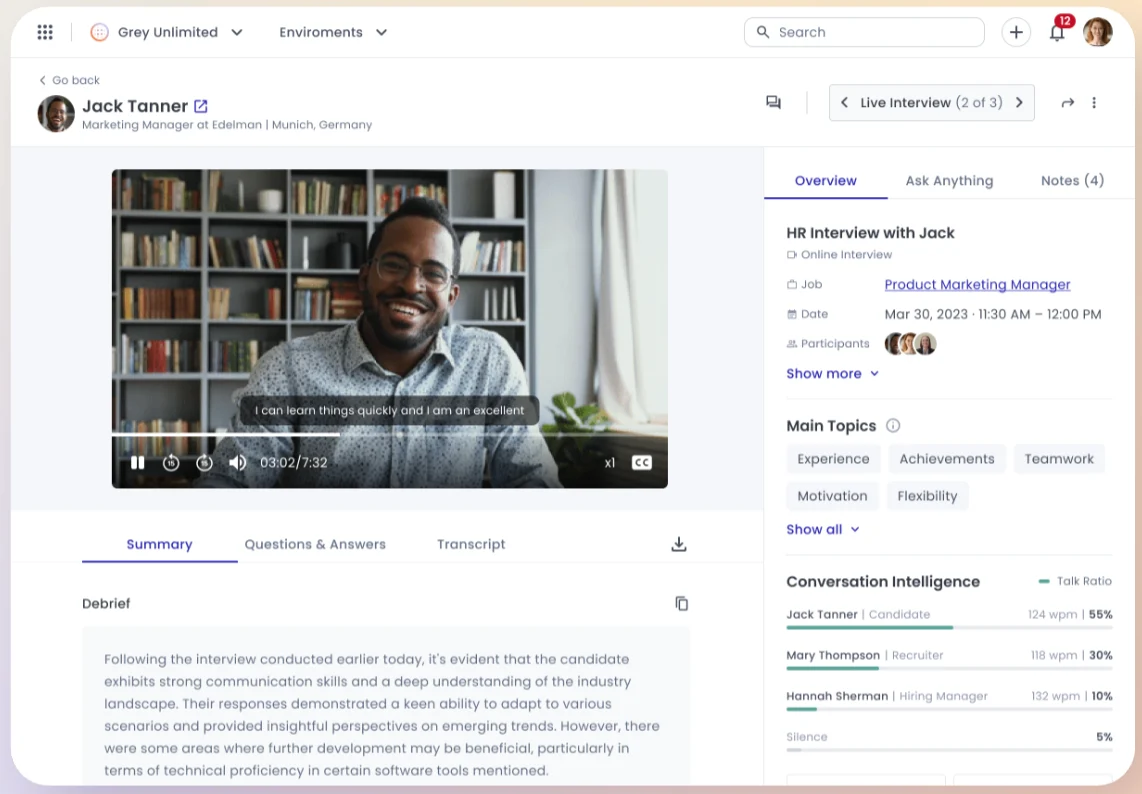 interview intelligence insights