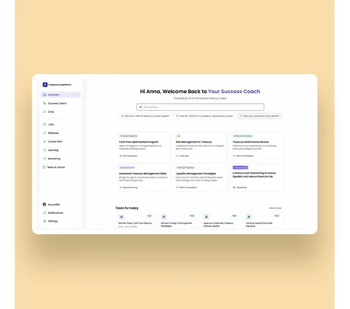 Phenom X+ Career Coach Agent mapping career paths, tracking milestones, and recommending growth opportunities to boost employee engagement and retention
