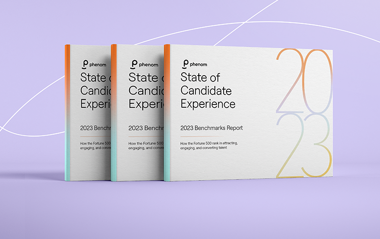 Phenom's State of Candidate Experience Reports on lilac background