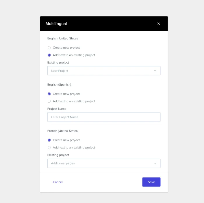 Screengrab of multilingual capabilities and multiple branding options with the Phenom platform