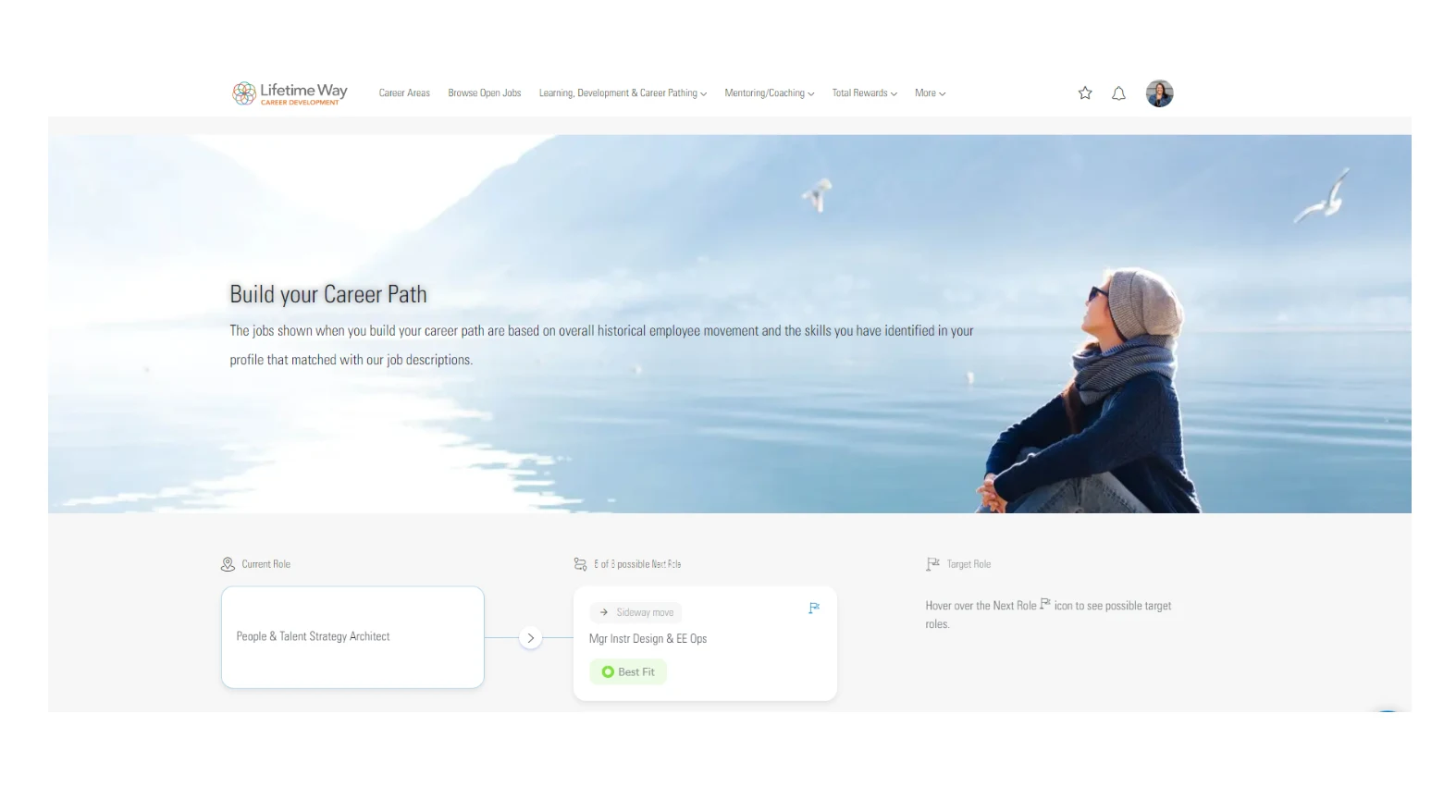Excellus screenshot of their talent marketplace offering career pathing for employees
