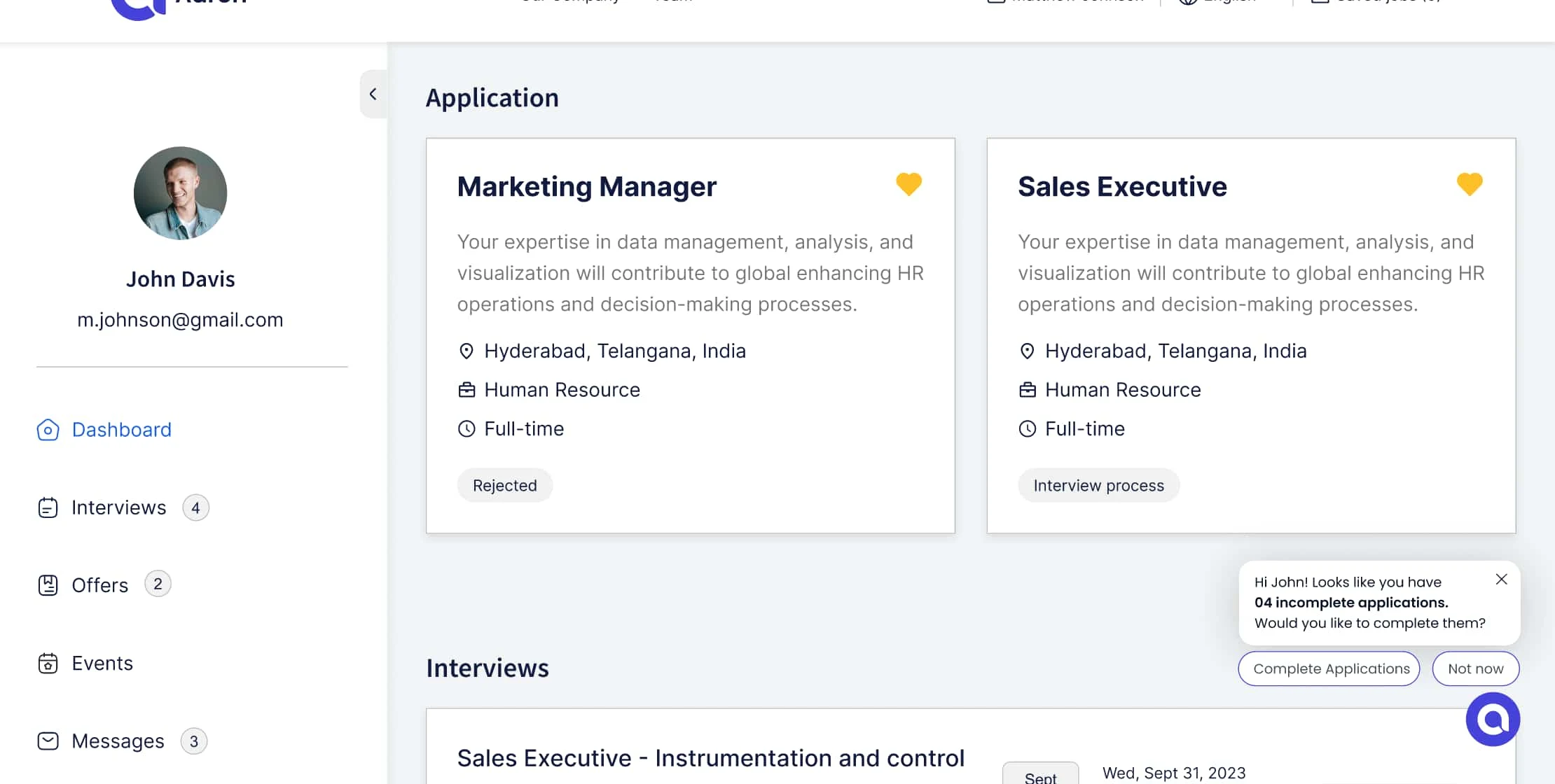 recruiter status