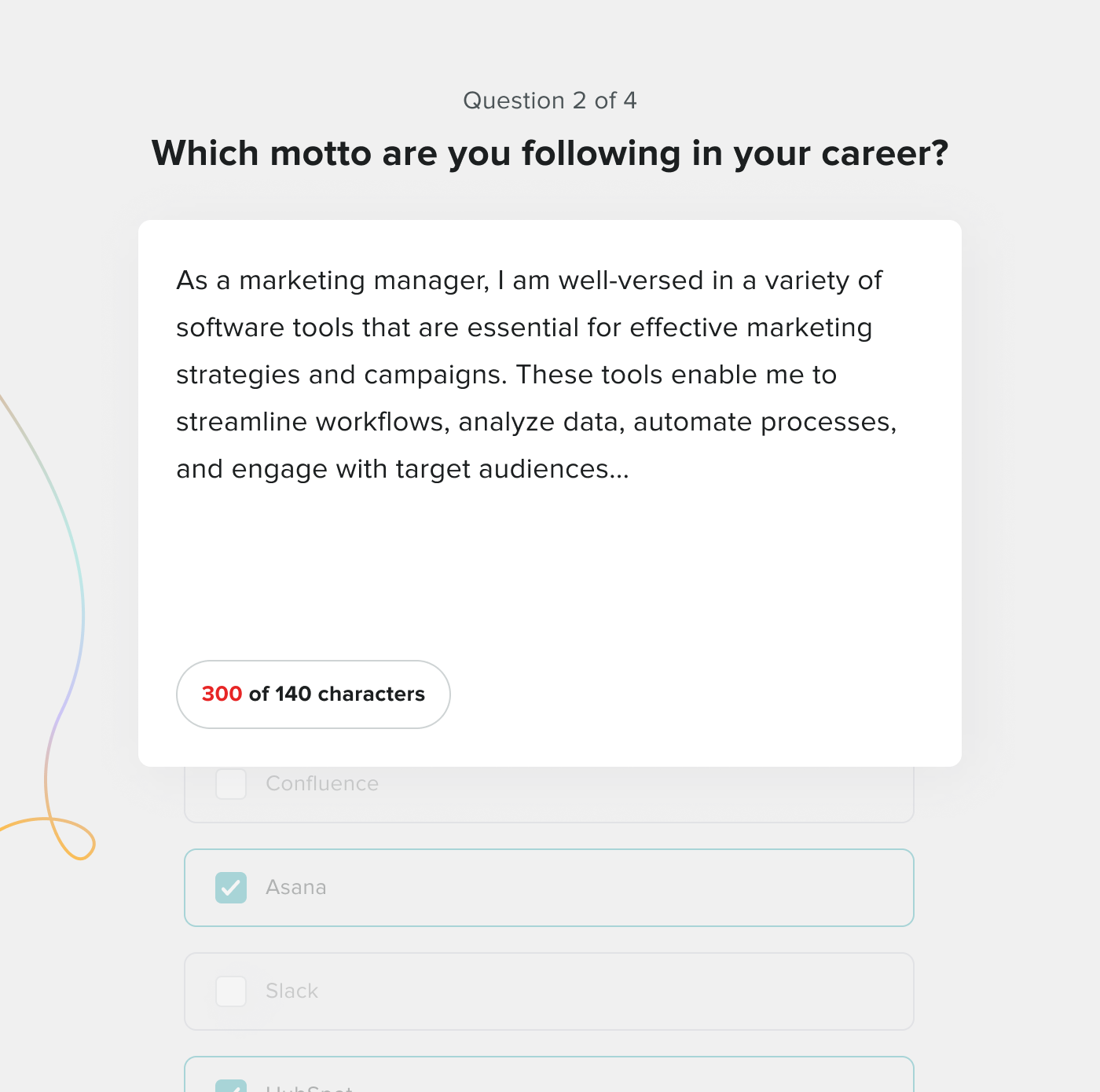 Phenom Video Assessment supporting question formats including text response and multiple choice for candidates.
