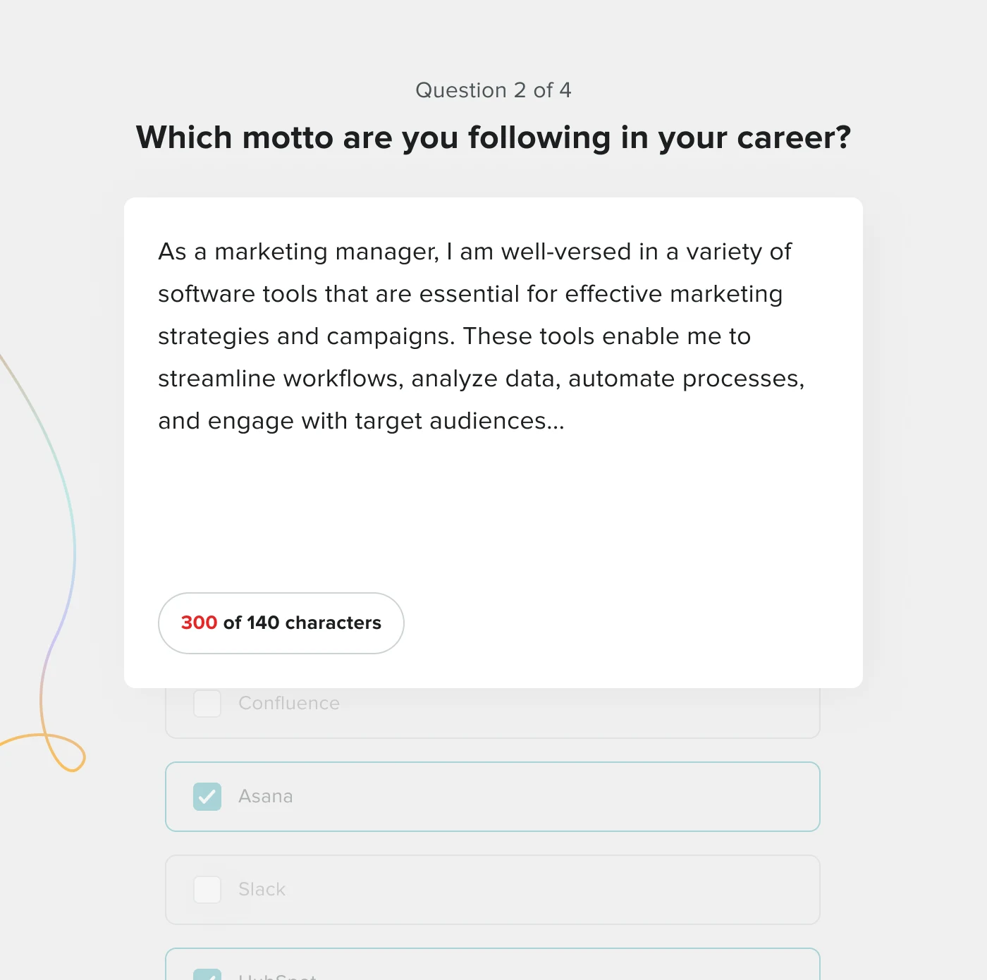 Phenom Video Assessment supporting question formats including text response and multiple choice for candidates.