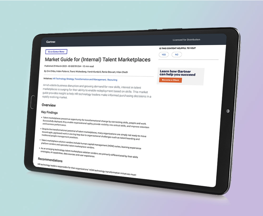  2023 Gartner® Market Guide for (Internal) Talent Marketplaces