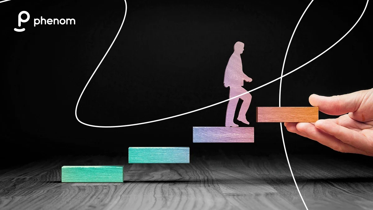 Visual representing employee development, career progression, and workforce growth for organizations. Used in Phenom’s employee development blog.