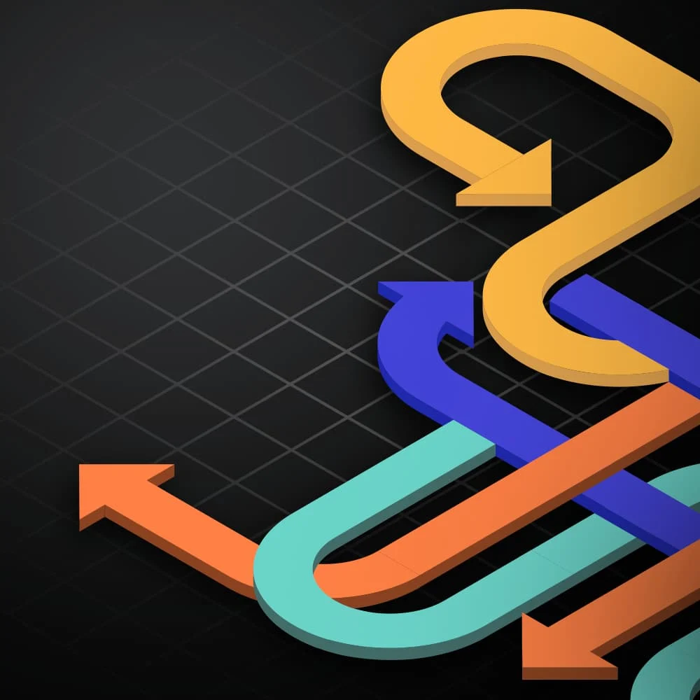 Pathways intertwining over a grid