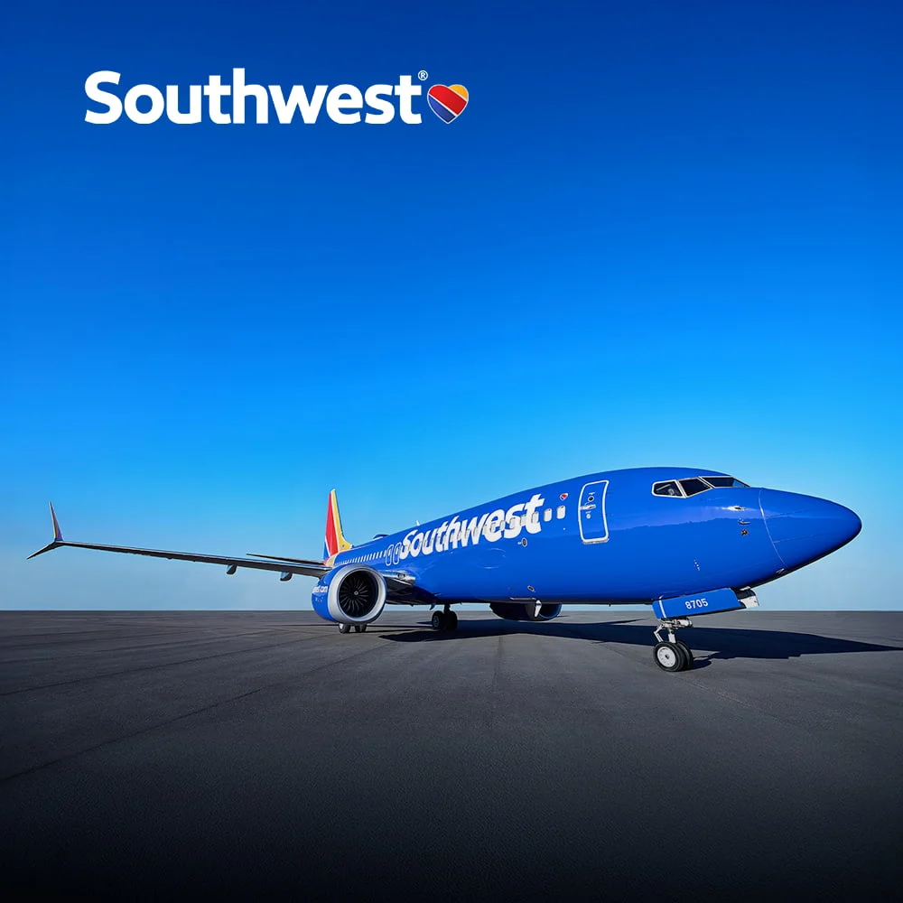Southwest Airlines logo and airplane