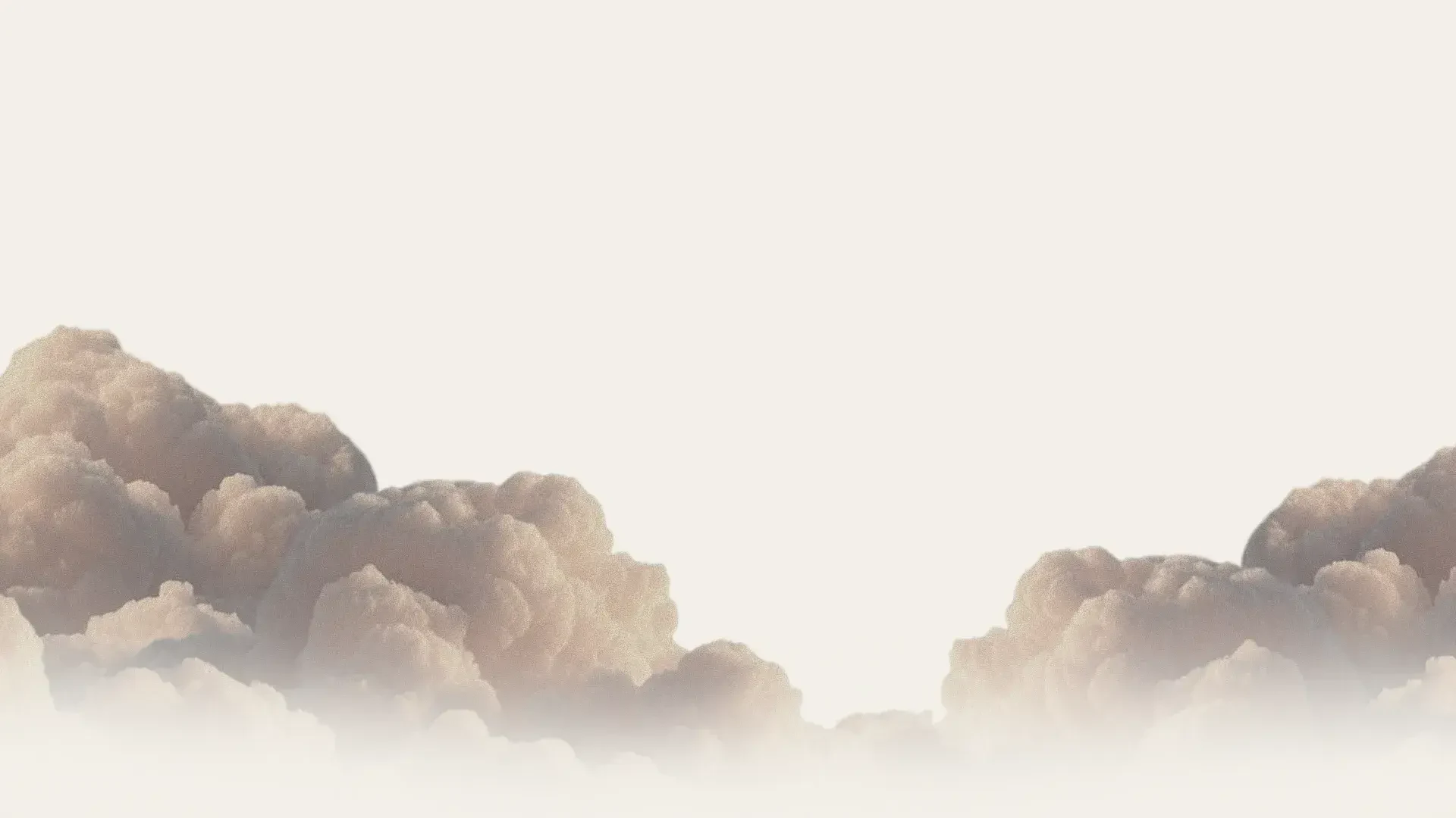 Soft gray and beige clouds floating against a pale cream sky in a minimalist, dreamy composition.