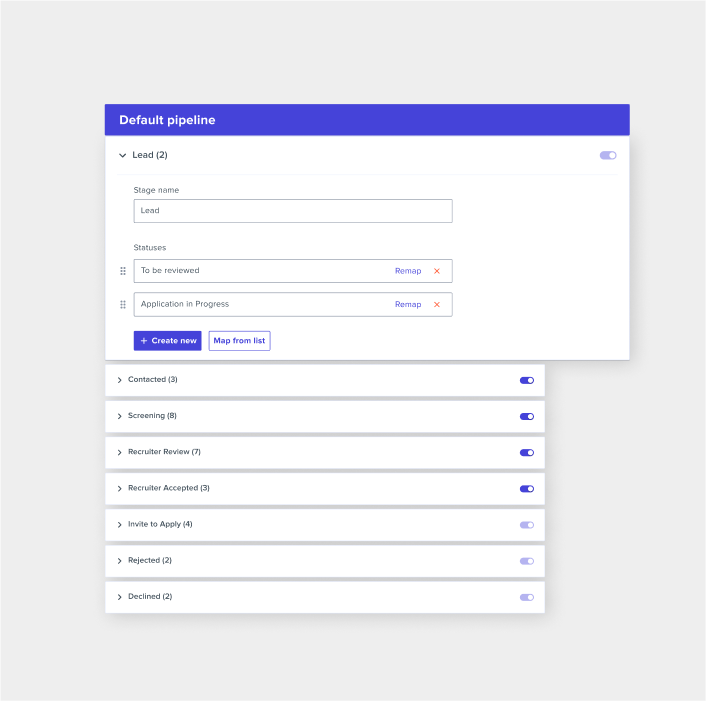 Screengrab of a talent pipeline within Phenom's Talent Experience Management platform