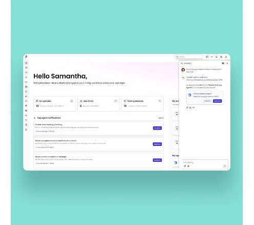 Phenom X+ Sourcing Agent building AI-powered candidate shortlists, refining results to surface best-fit talent, and automating sourcing workflows for recruiters