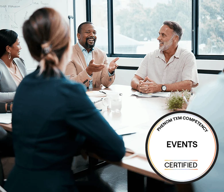 Phenom TXM Competency Event Management Certification course card.