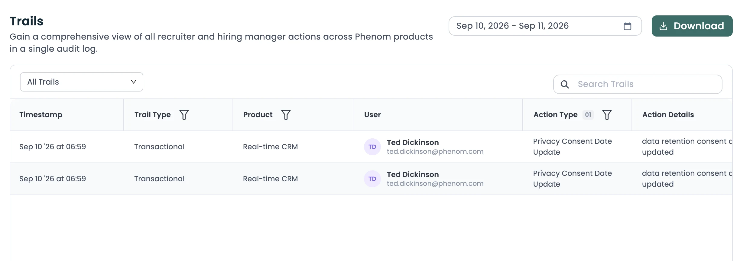 Keeps privacy requests traceable.