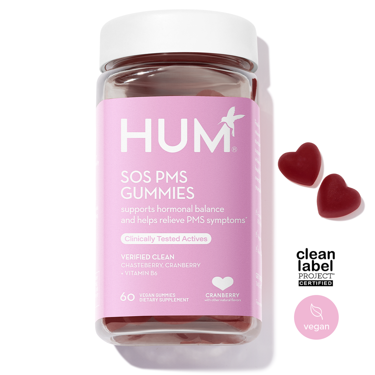 SOS PMS Gummies PMS Symptoms Relief HUM Nutrition