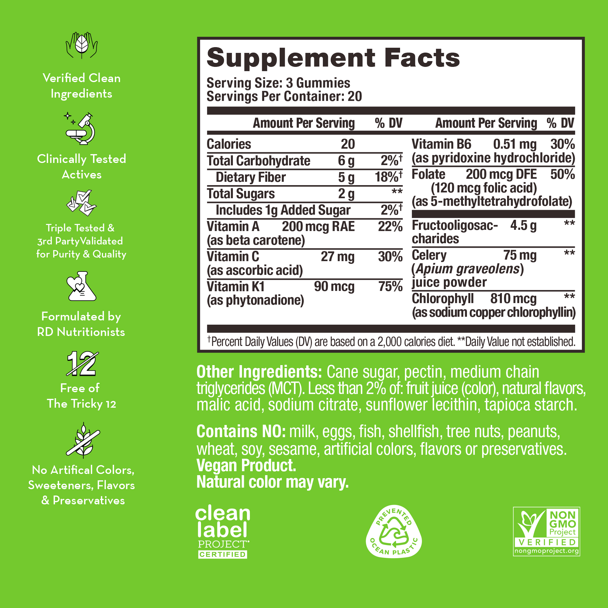 Celery Juice Fiber Gummies l Natural Detoxification HUM Nutrition