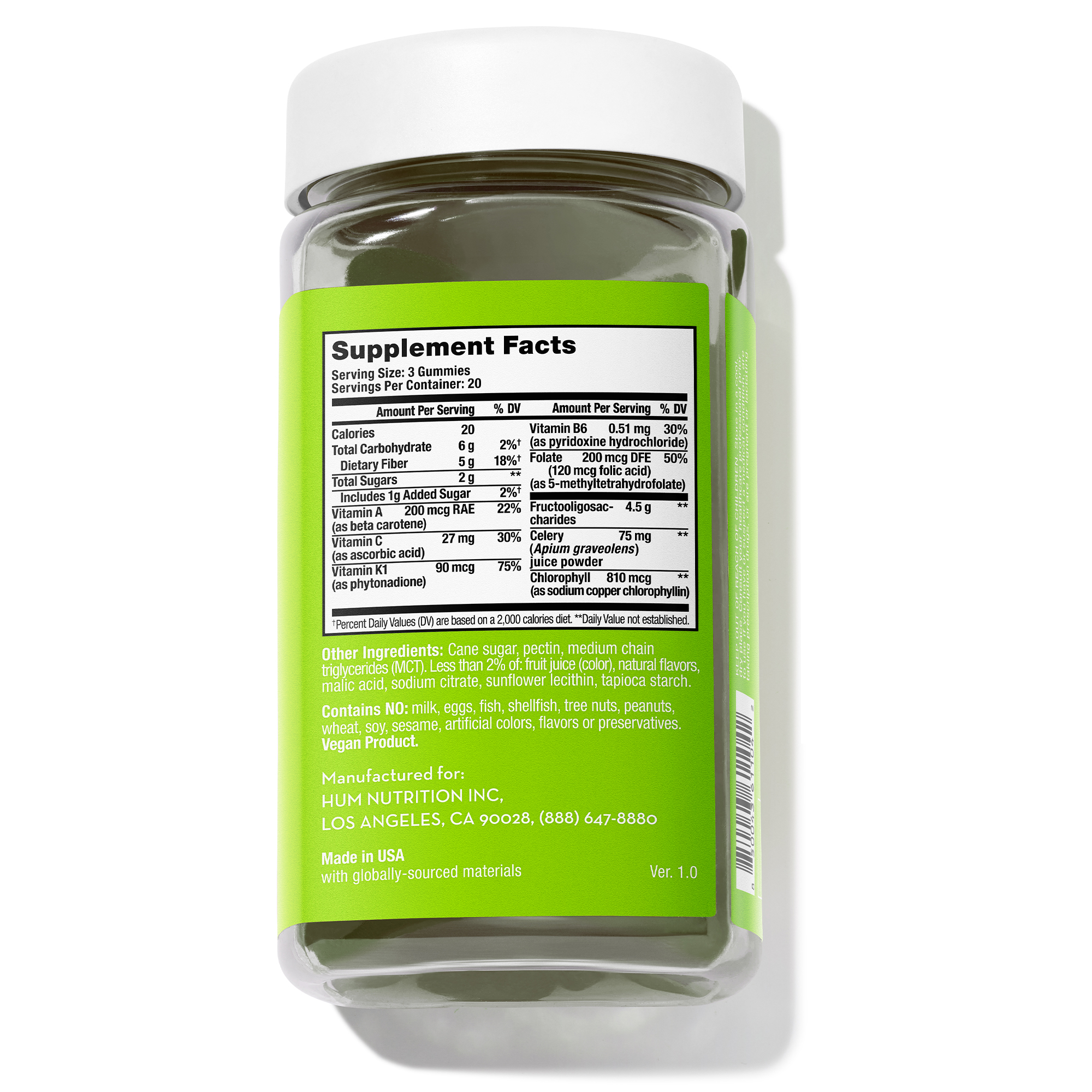 Celery Juice Fiber Gummies l Natural Detoxification HUM Nutrition