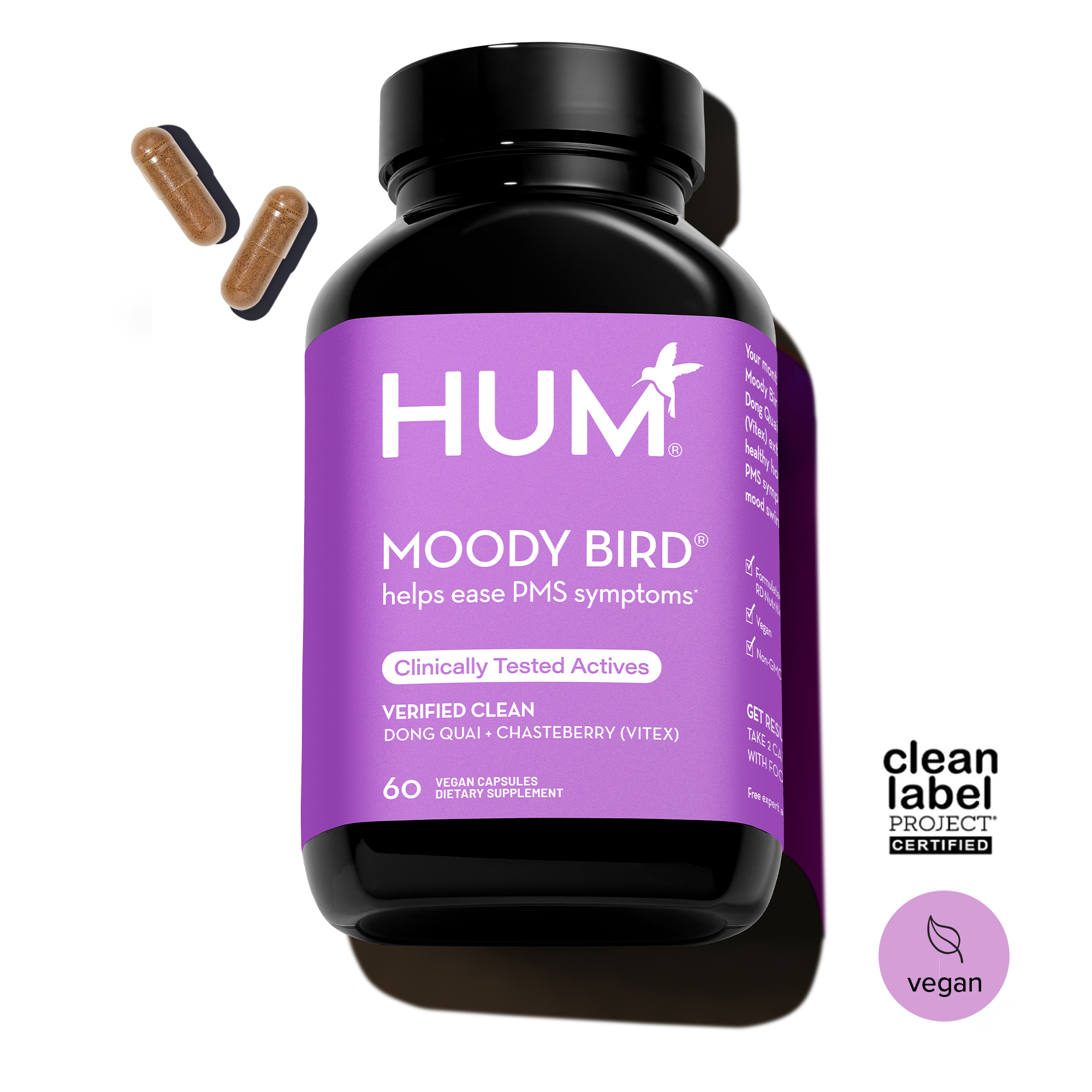 Moody Bird PMS Supplements to Balance Hormones HUM Nutrition