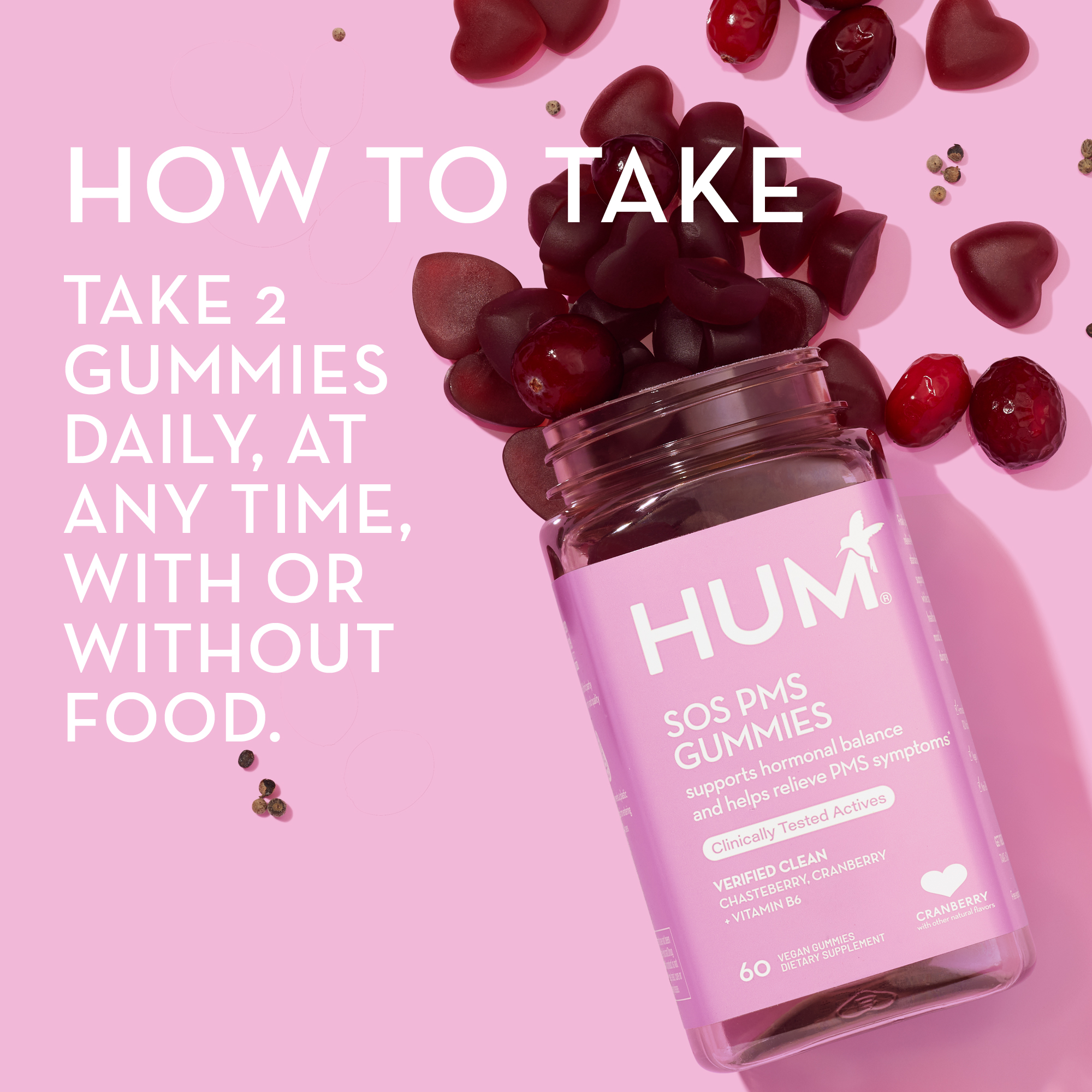 SOS PMS Gummies PMS Symptoms Relief HUM Nutrition