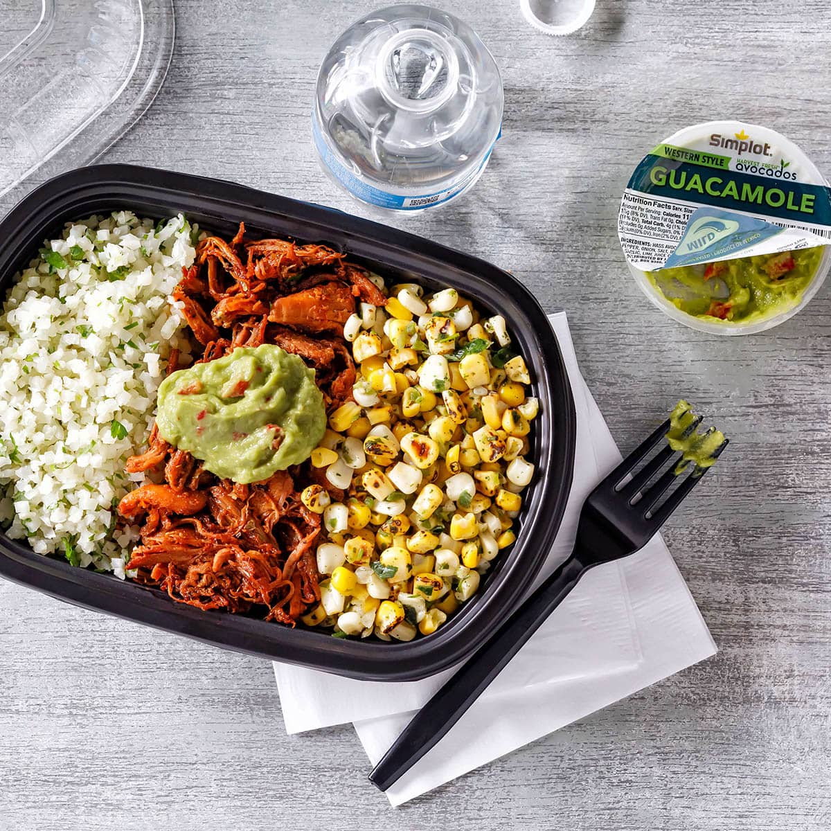 Simplot Ready Al Pastor Pork and Lime Cauliflower Bowl with Guacamole | Simplot Foods