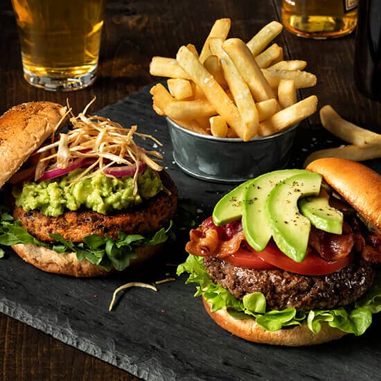 Avocado Burger with Bacon