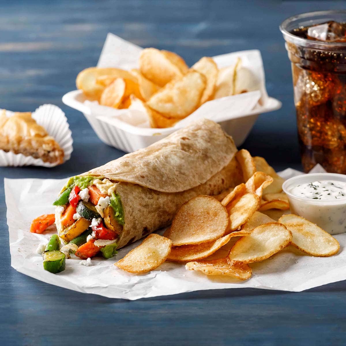Box Lunch Roasted Mediterranean Vegetable Wrap | Simplot Foods